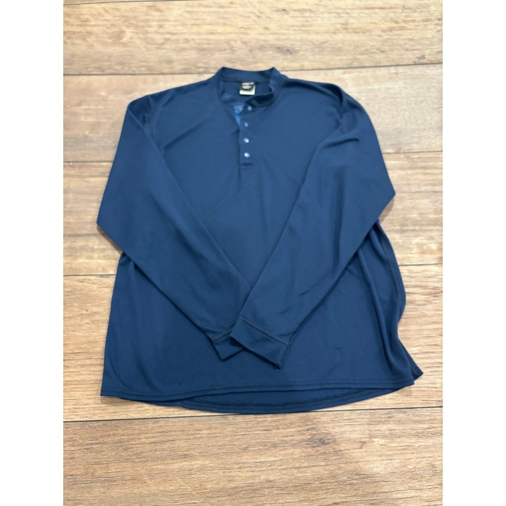 Patagonia Capilene Mens Medium Navy Blue Long Sleeve Henley Base Layer USA Made